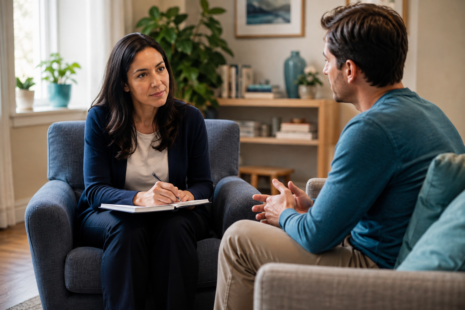 Sakin bir ortamda destekleyici görüşme; temsili görsel